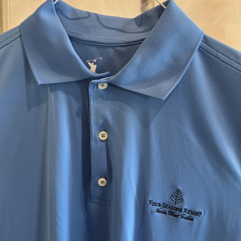 Four Seasons Resort Nevis West Indies Men's Blue Golf Polo Shirt: Sz.S/M
